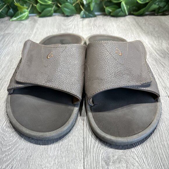 Olukai Nalu Mens Slide Dark Jave Brown 10332-4848 Adjustable Strap Sandals Sz 13 main image 8